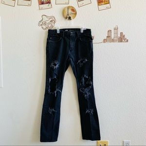 Vans V16 Slim Distressed Black Jeans 32 X 32